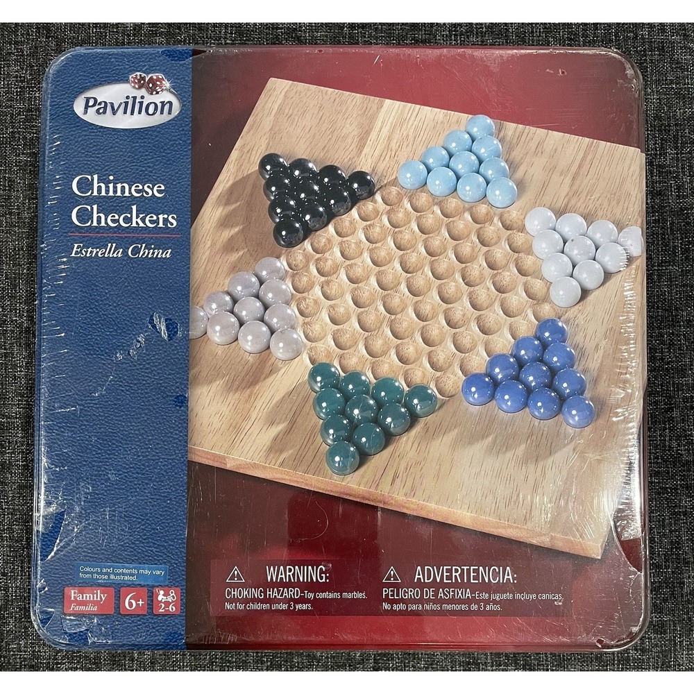 Pavilion Chinese Checkers Wooden Board Game New Sealed Minor‎ Packaging Rip Dent
